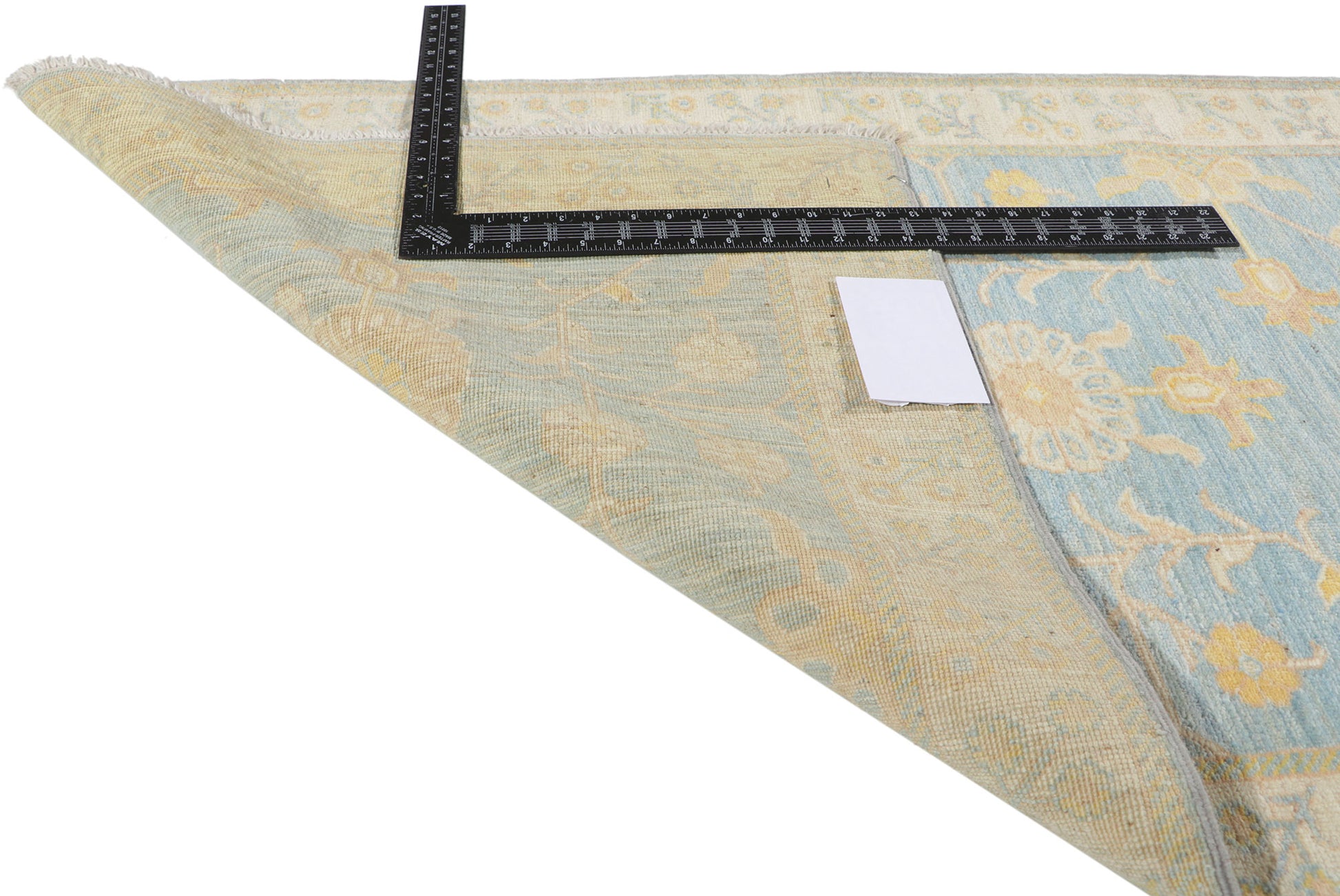 3 x 12 Colorful Blue Oushak Runner 80976
