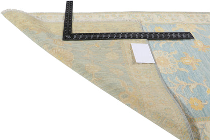 3 x 12 Colorful Blue Oushak Runner 80976