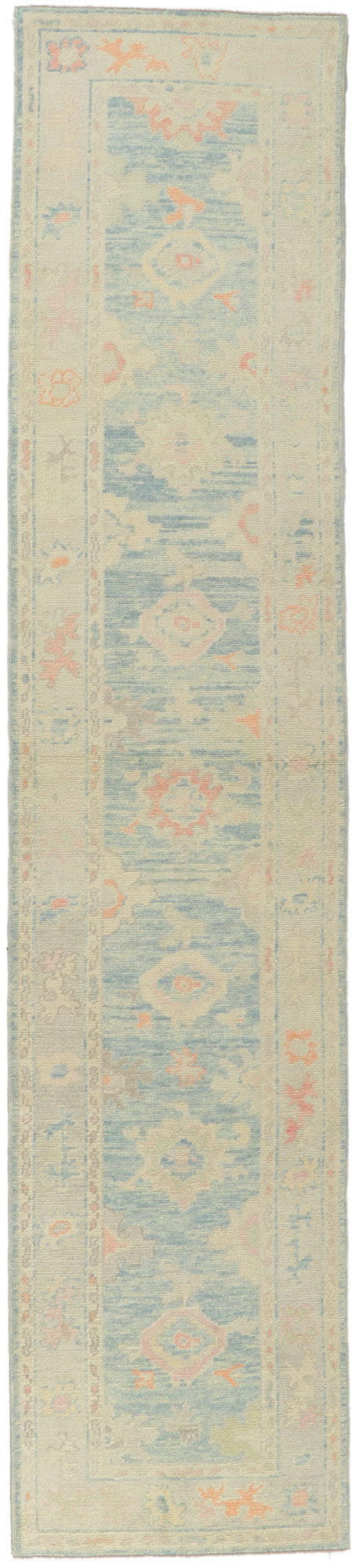 3 x 13 Modern Light Blue Turkish Oushak Rug 53824