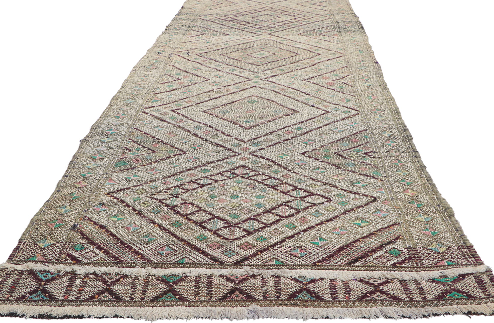 3 x 18 Vintage Zemmour Moroccan Kilim Runner 21717