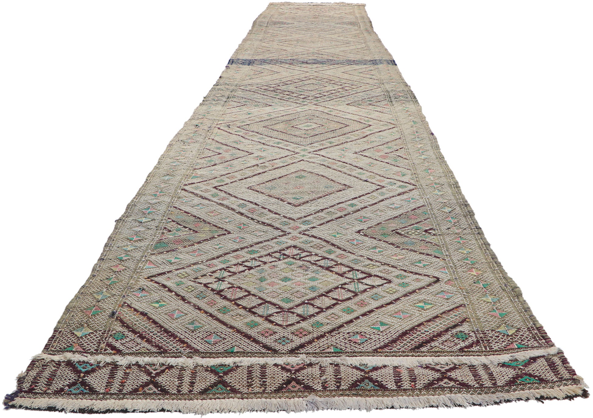 3 x 18 Vintage Zemmour Moroccan Kilim Runner 21717