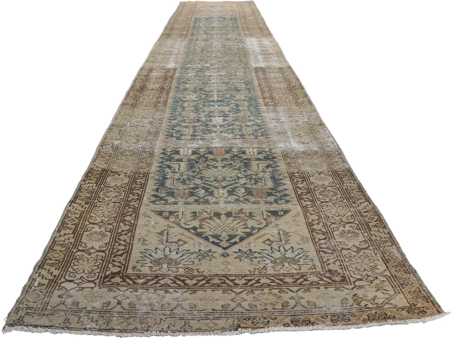 3 x 19 Antique Persian Malayer Runner 60962