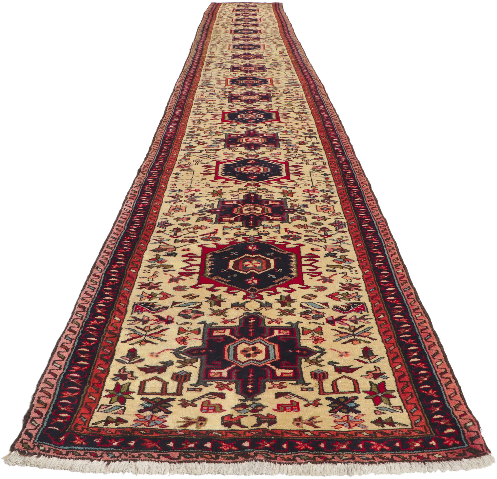 3 x 22 Vintage Persian Heriz Runner 61220