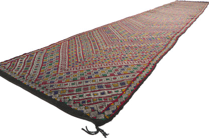 3 x 22 Vintage Zemmour Moroccan Kilim Runner 21711