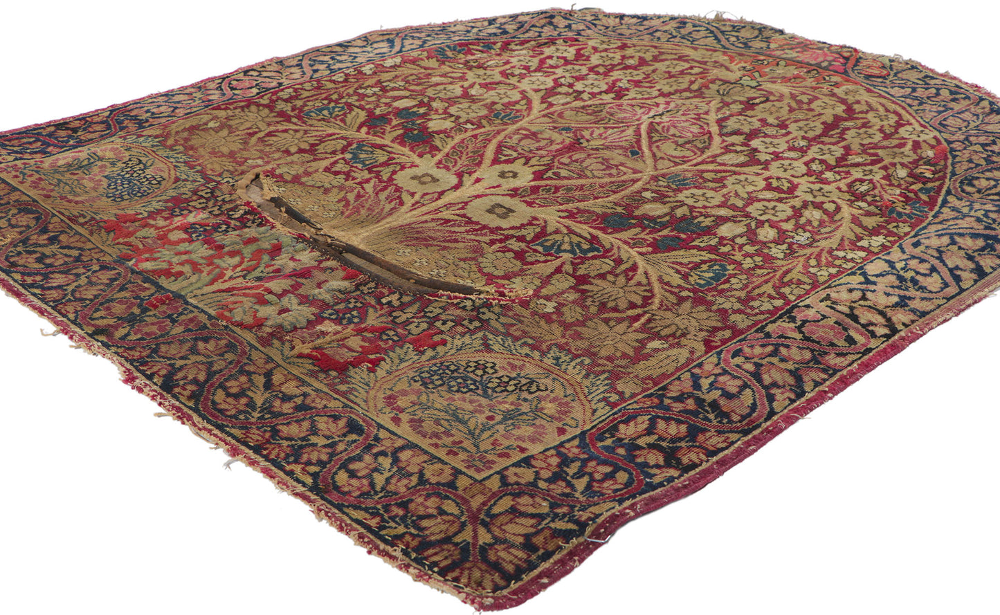 3 x 4 Antique Persian Kerman Rug Saddle Cover 74897