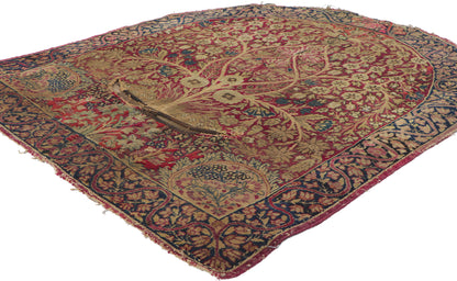 3 x 4 Antique Persian Kerman Rug Saddle Cover 74897