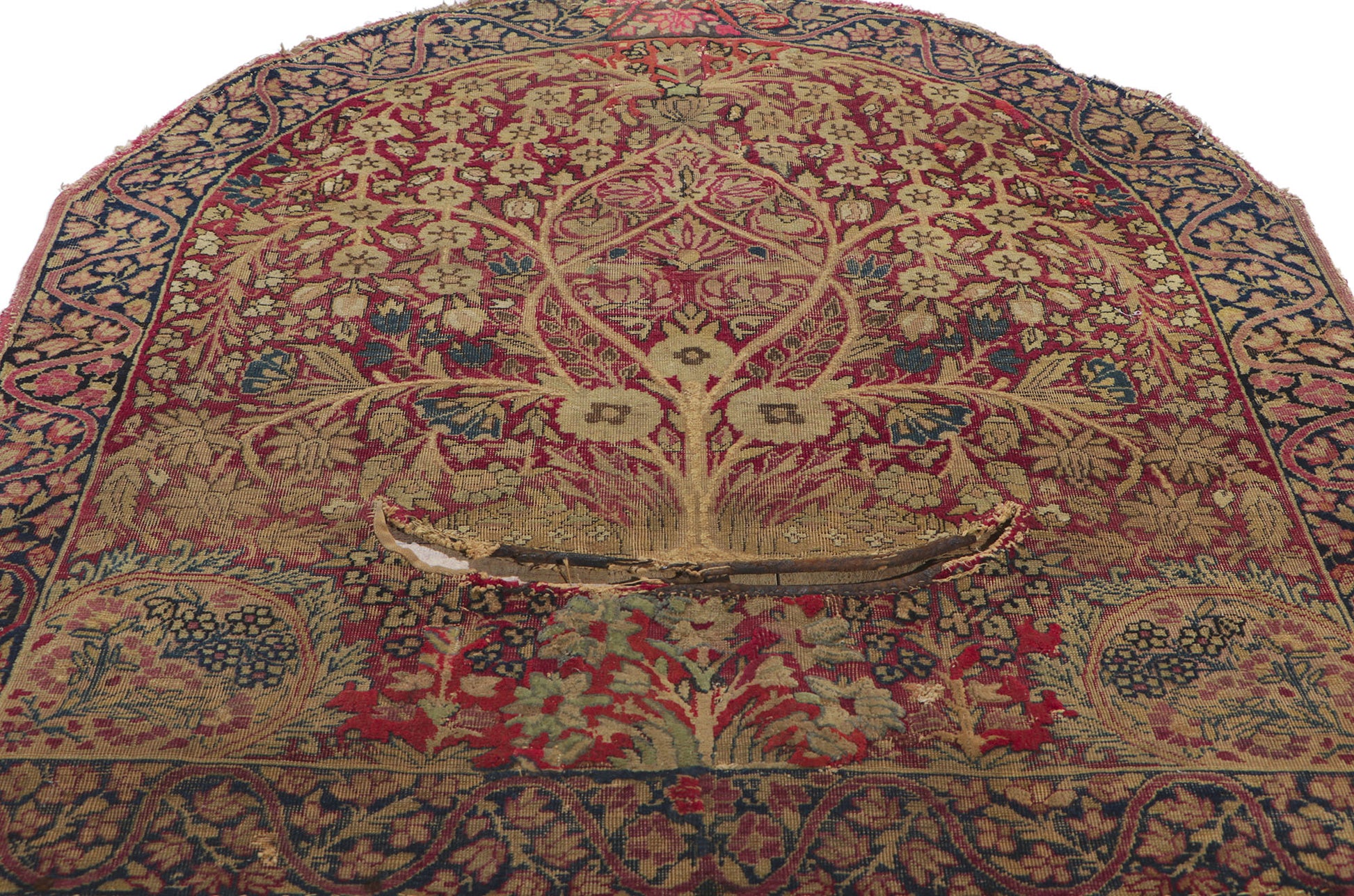 3 x 4 Antique Persian Kerman Rug Saddle Cover 74897