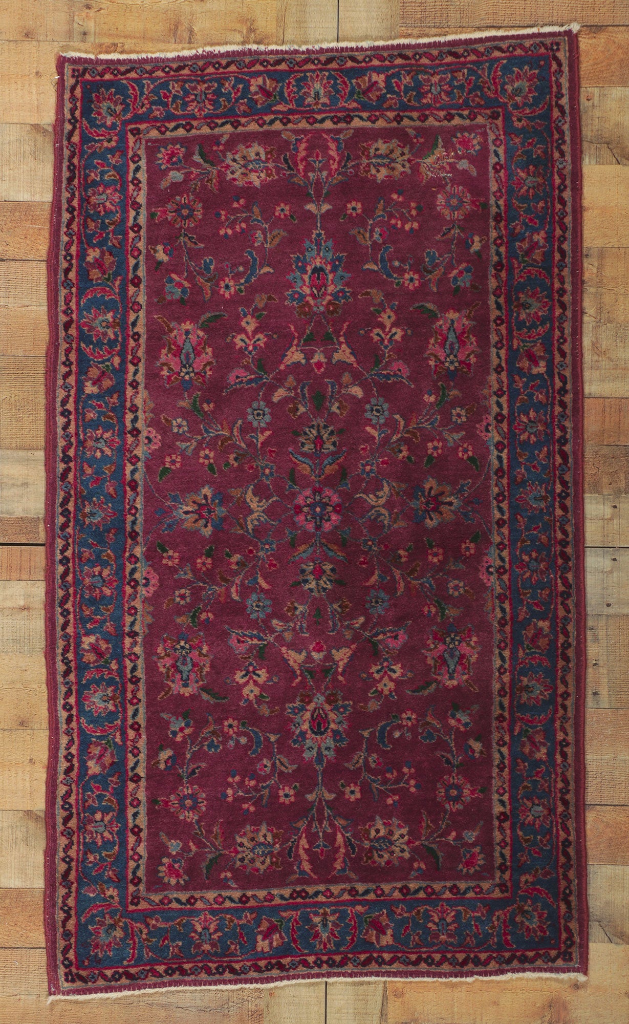 3 x 5 Antique Persian Yazd Rug 78306