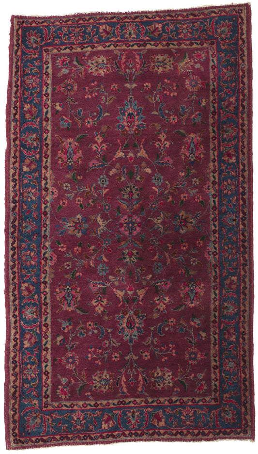 3 x 5 Antique Persian Yazd Rug 78306