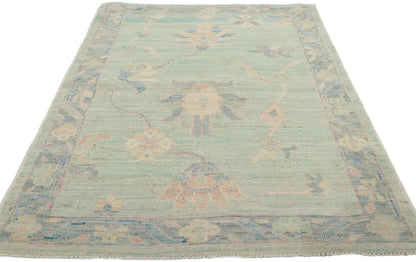 3 x 5 Colorful Light Blue Oushak Rug 80844