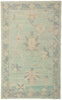 3 x 5 Colorful Light Blue Oushak Rug 80844