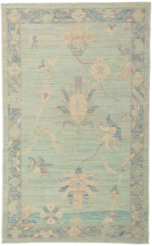3 x 5 Colorful Light Blue Oushak Rug 80844