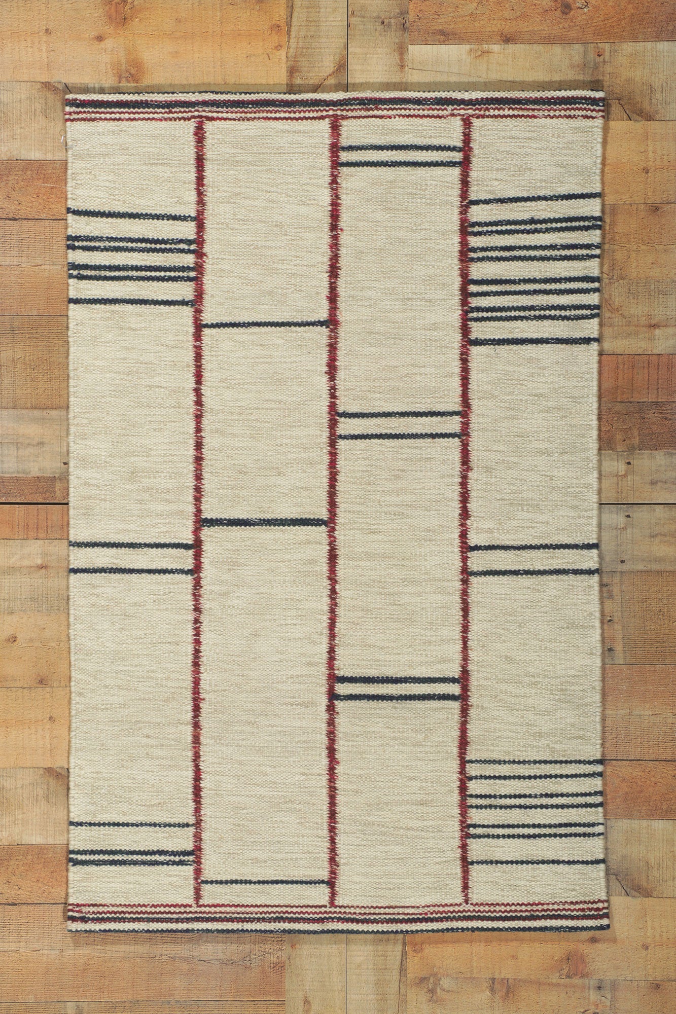 3 x 5 Scandinavian Modern Swedish Inspired Kilim Rug 30805