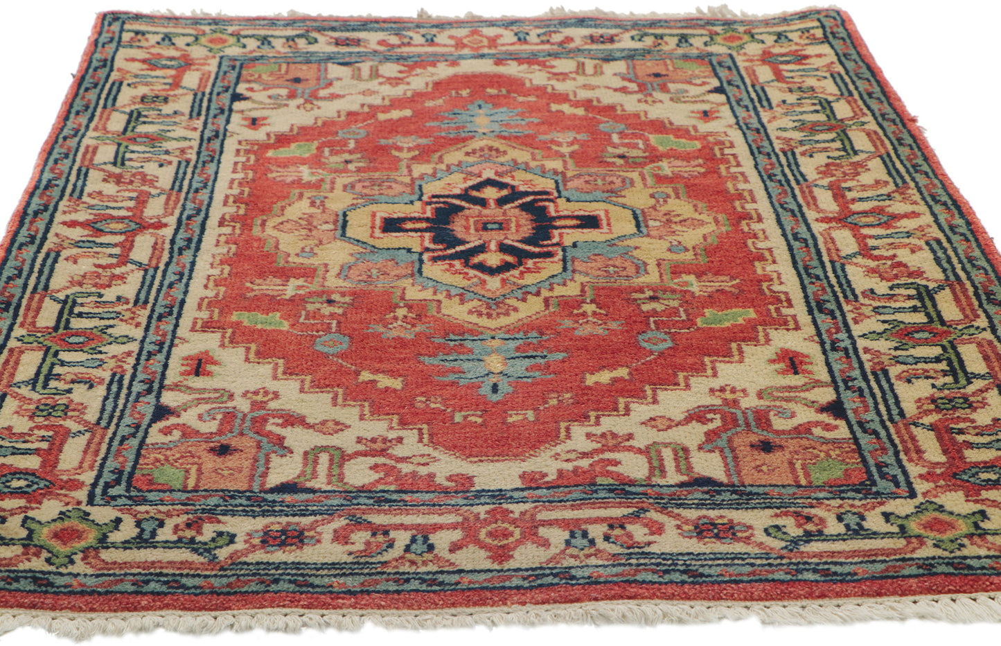 3 x 5 Vintage Indian Heriz Rug 78348