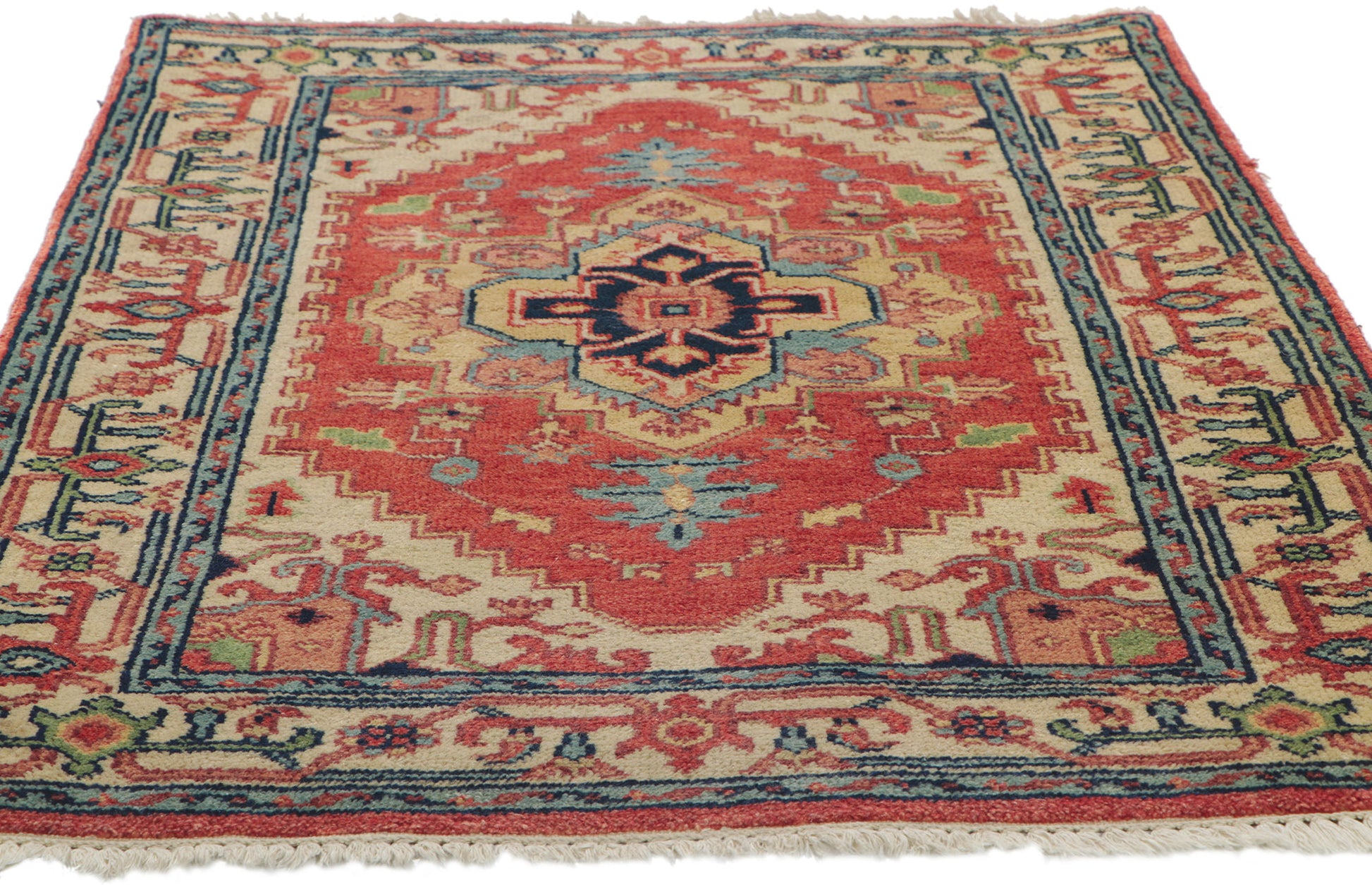3 x 5 Vintage Indian Heriz Rug 78348