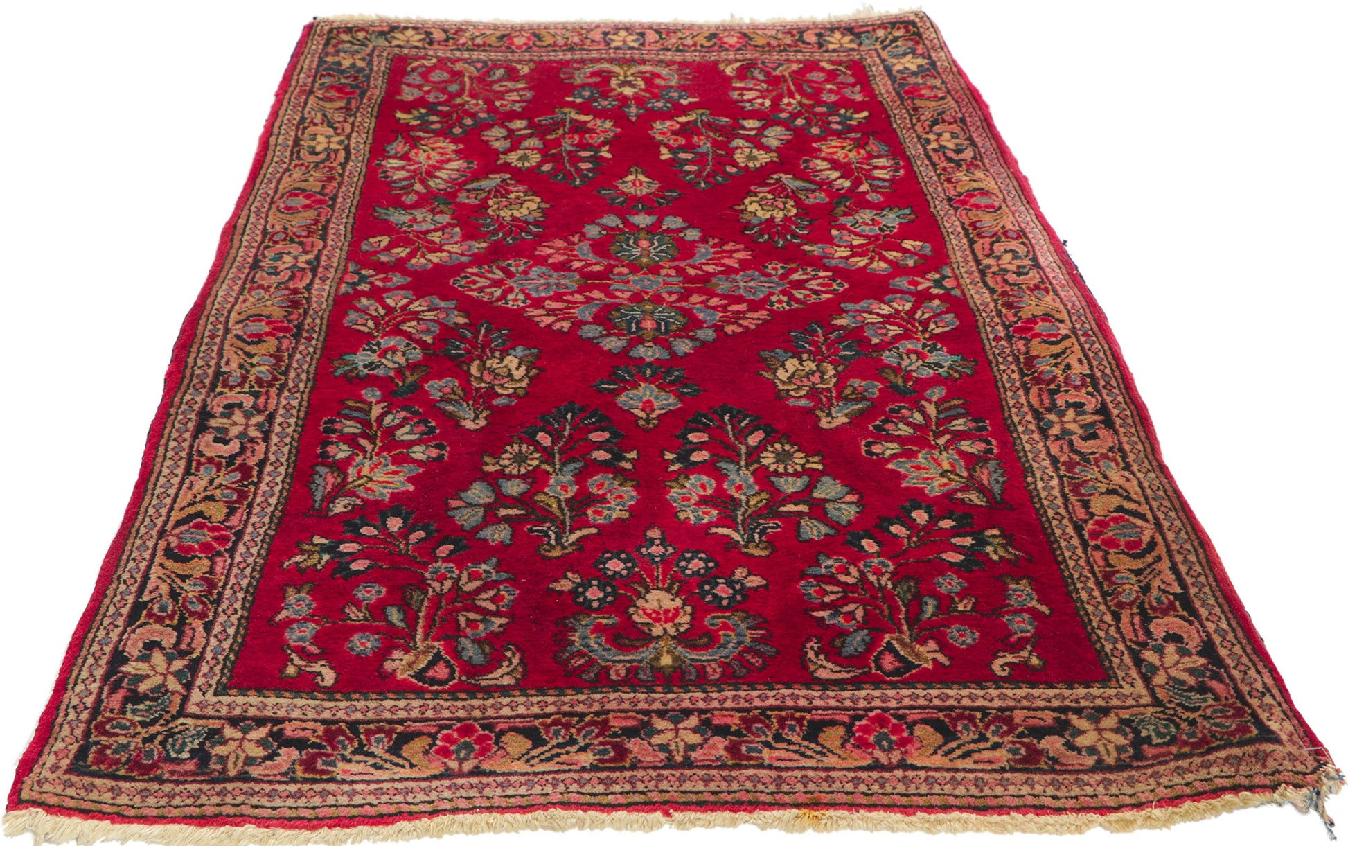 3 x 5 Vintage Persian Sarouk Rug 78315