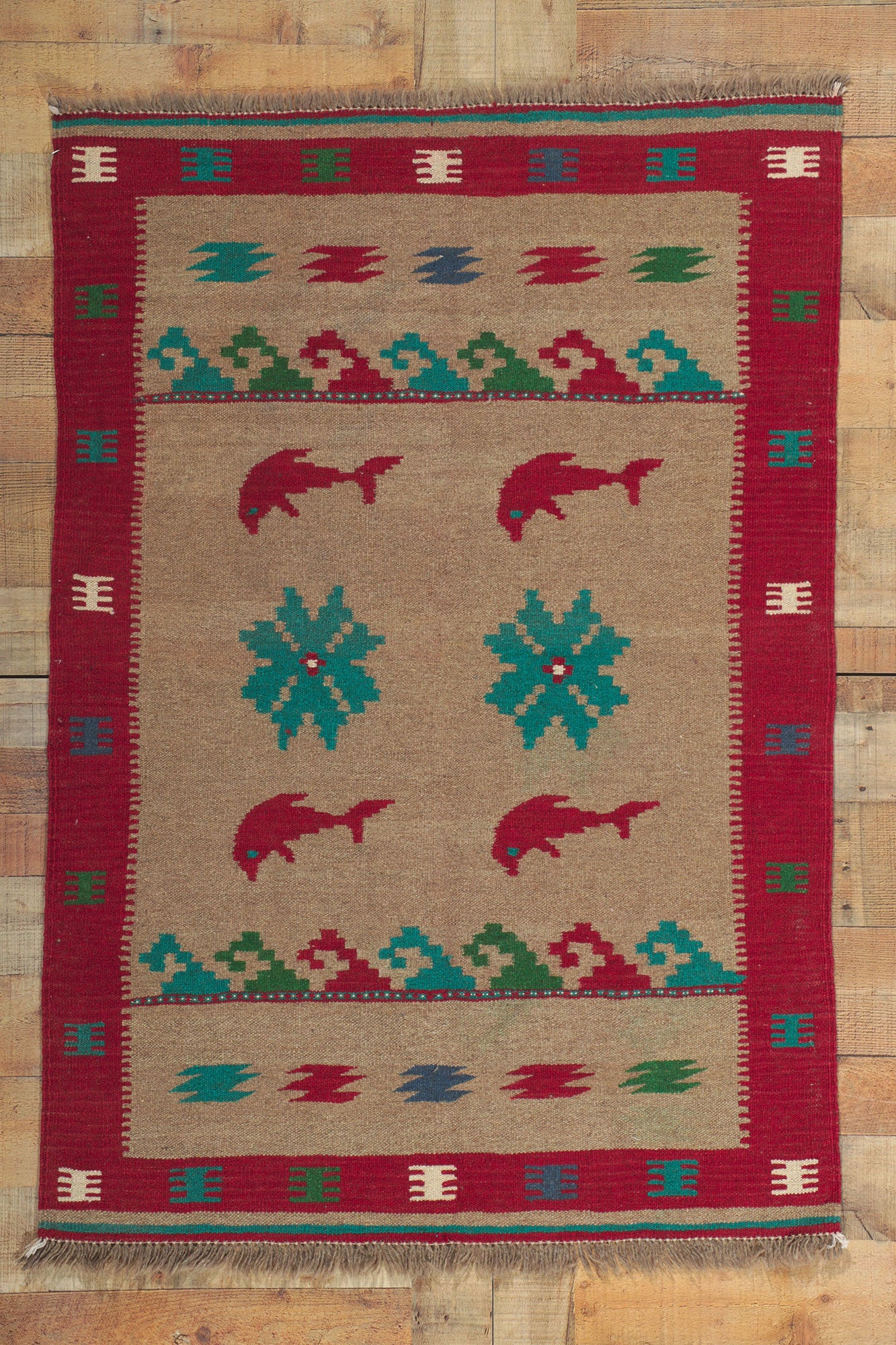 3 x 5 Vintage Shiraz Kilim Rug 61043