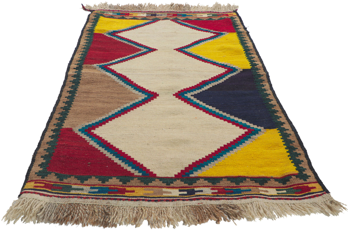 3 x 5 Vintage Persian Shiraz Kilim Rug 61066