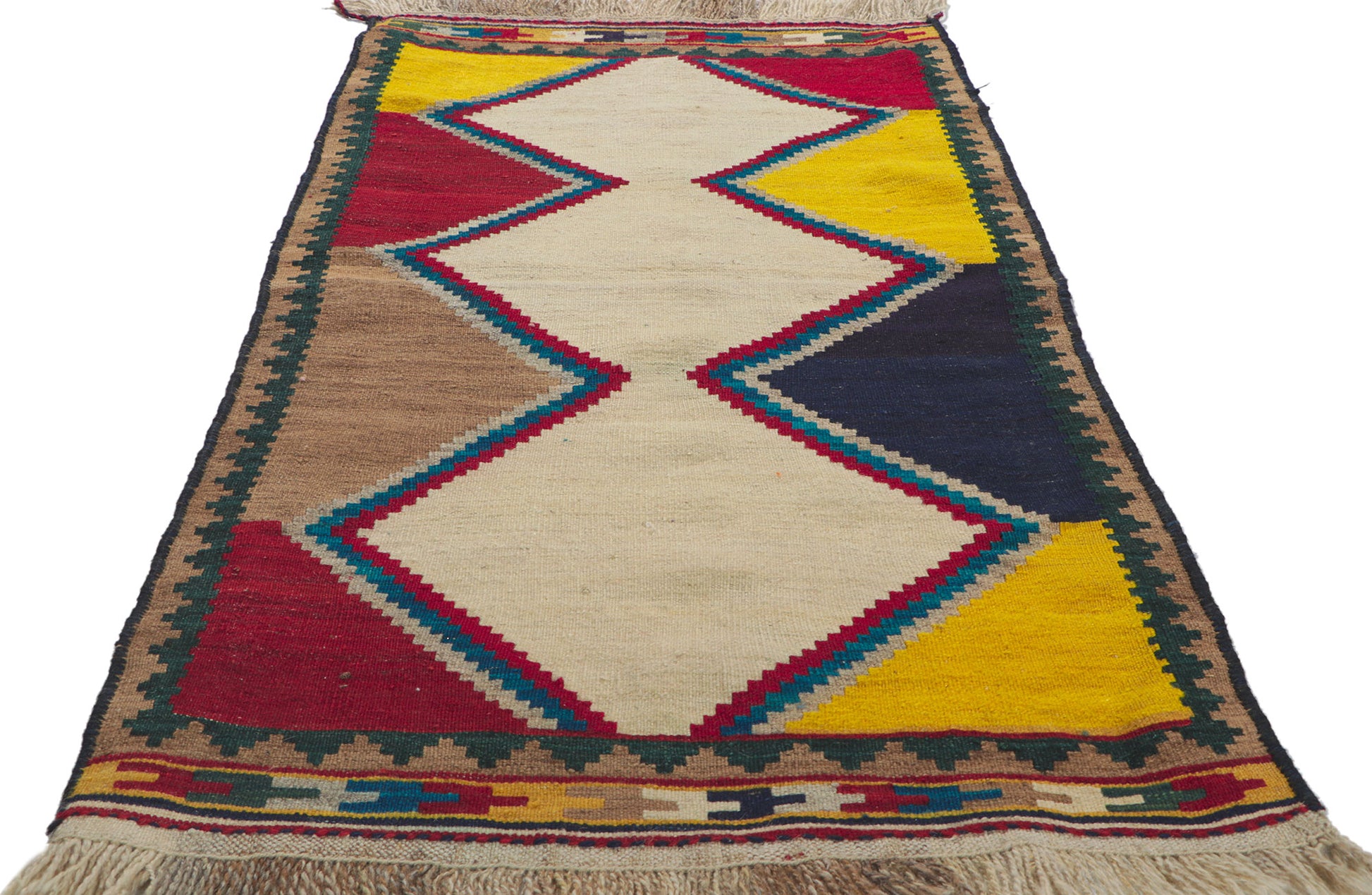 3 x 5 Vintage Persian Shiraz Kilim Rug 61066