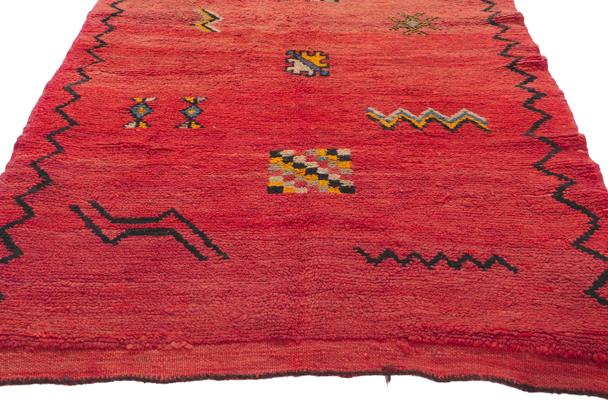 3 x 7 Vintage Red Boujad Moroccan Rug 78404