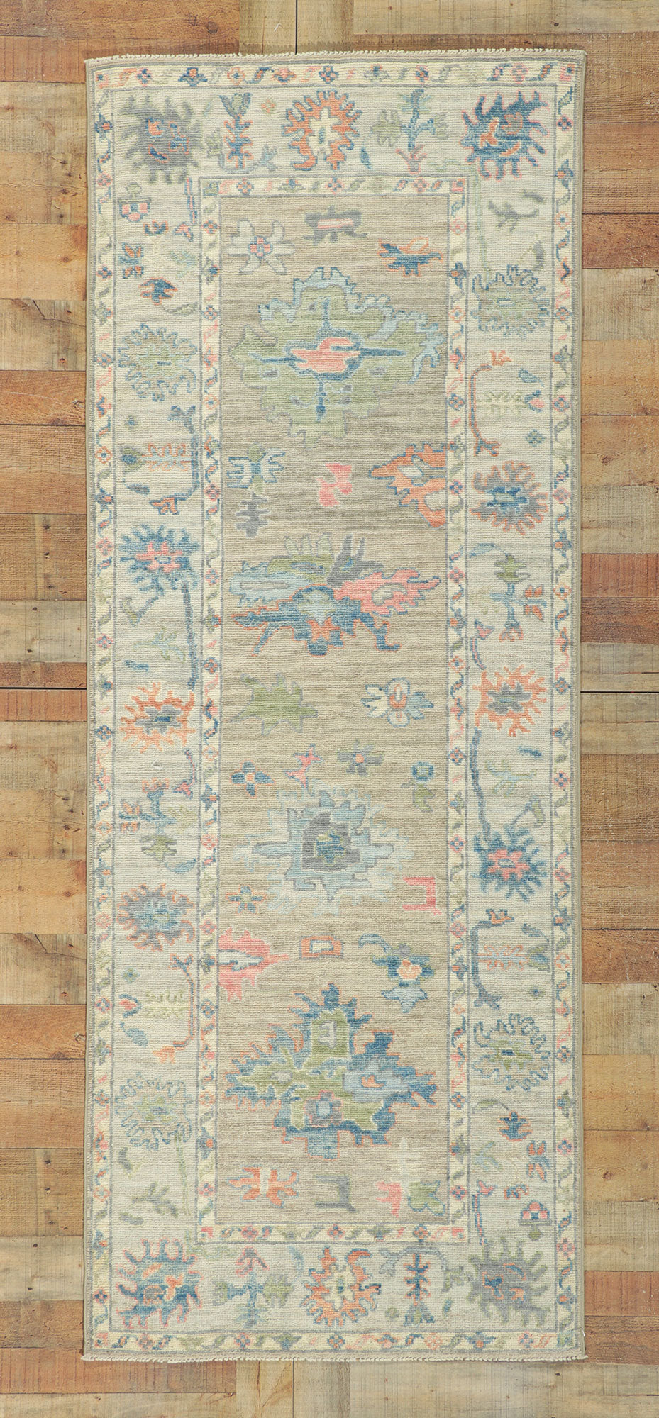 3 x 8 Colorful Oushak Runner 80856