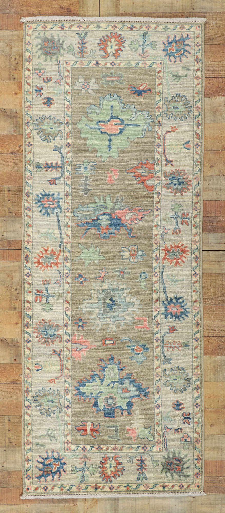 3 x 8 Colorful Oushak Runner 80963