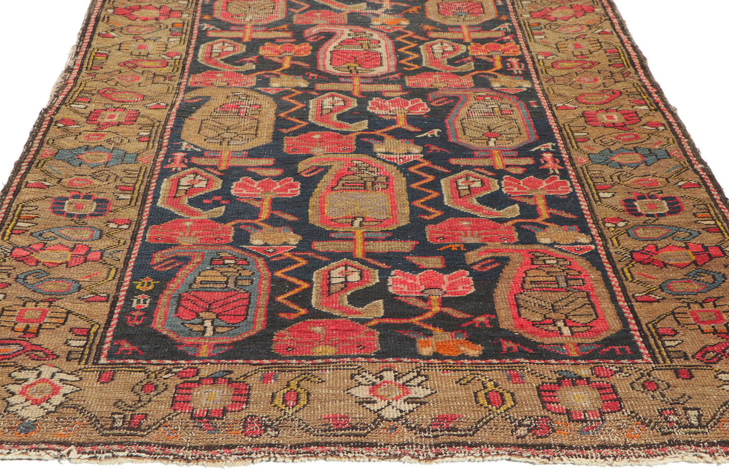 3 x 9 Antique Persian Kurdish Rug 78319