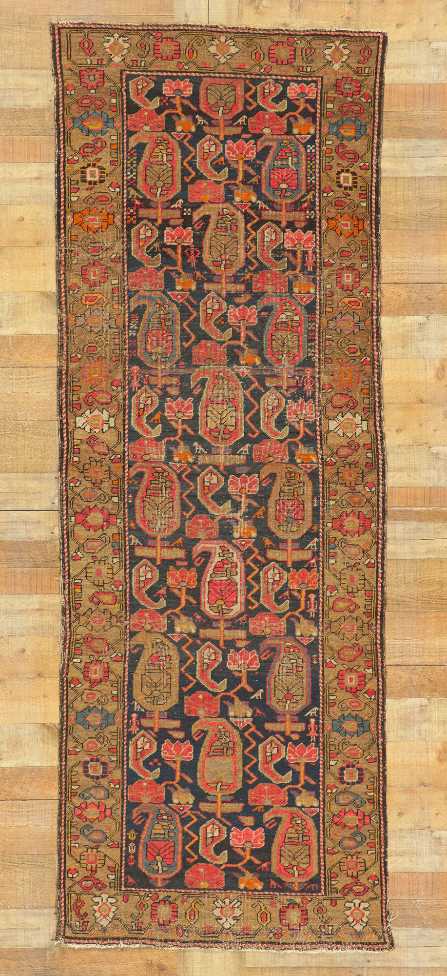 3 x 9 Antique Persian Kurdish Rug 78319
