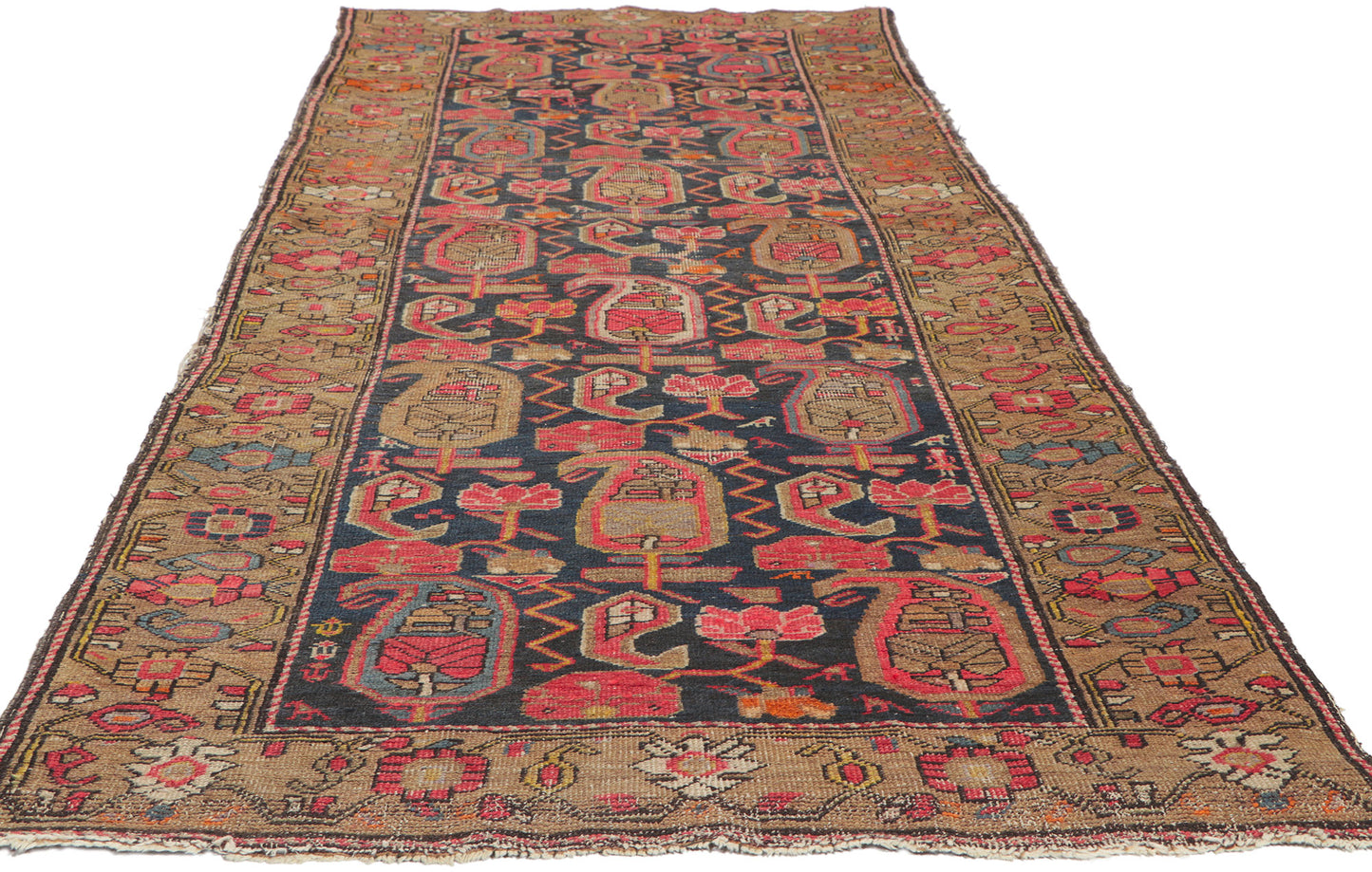 3 x 9 Antique Persian Kurdish Rug 78319