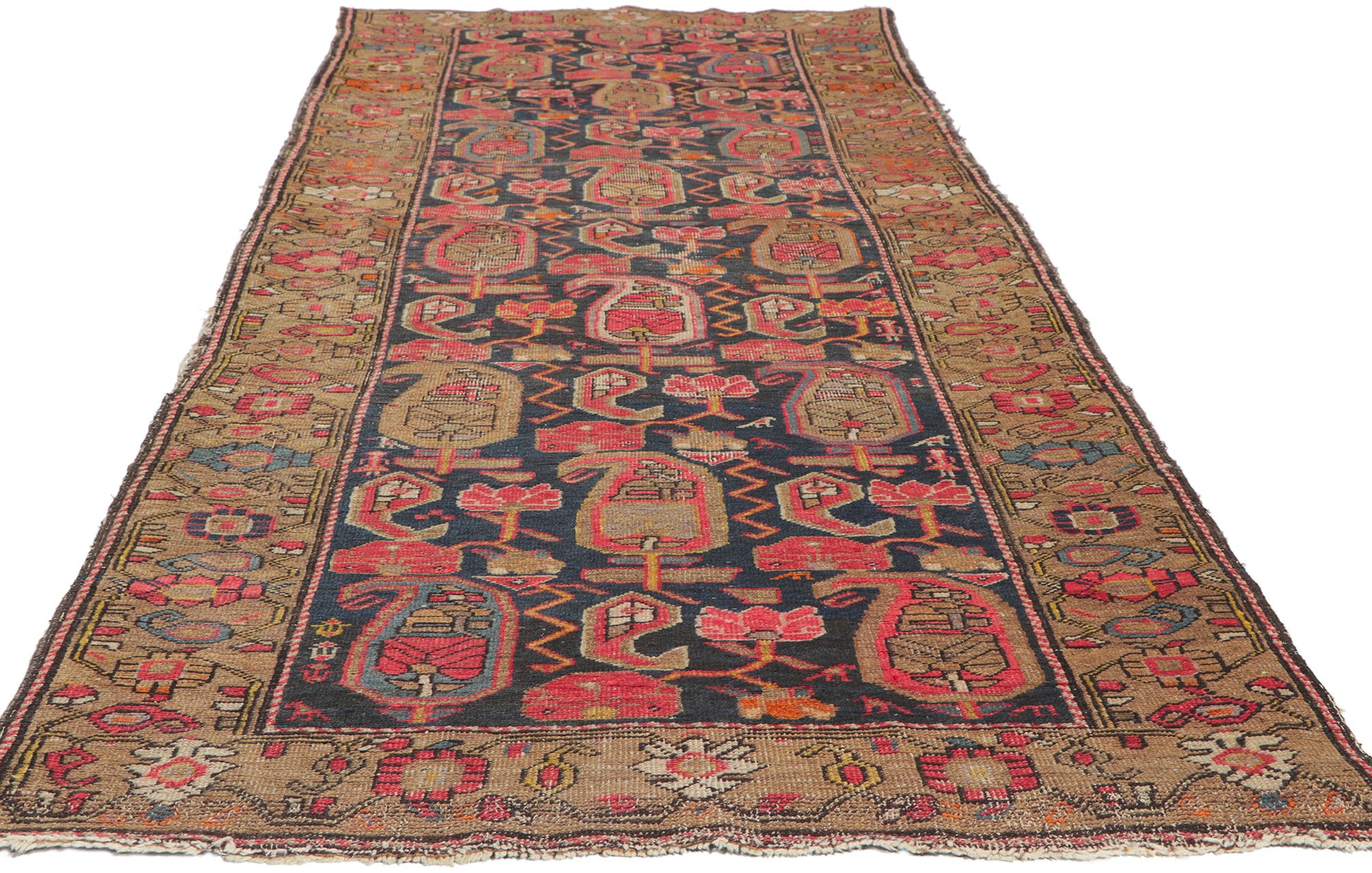 3 x 9 Antique Persian Kurdish Rug 78319