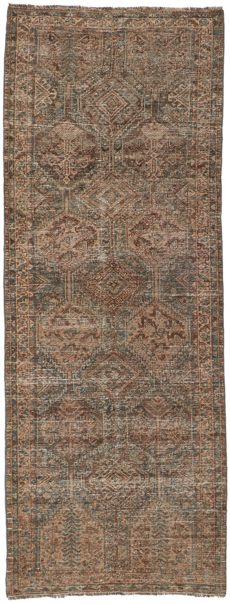 3 x 9 Distressed Antique Persian Malayer Rug 60960