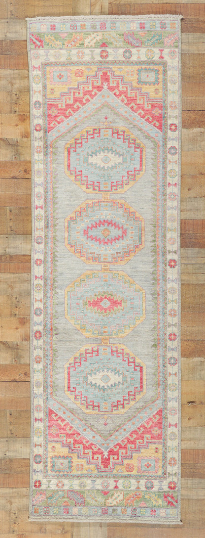 3 x 9 Colorful Oushak Runner 80969