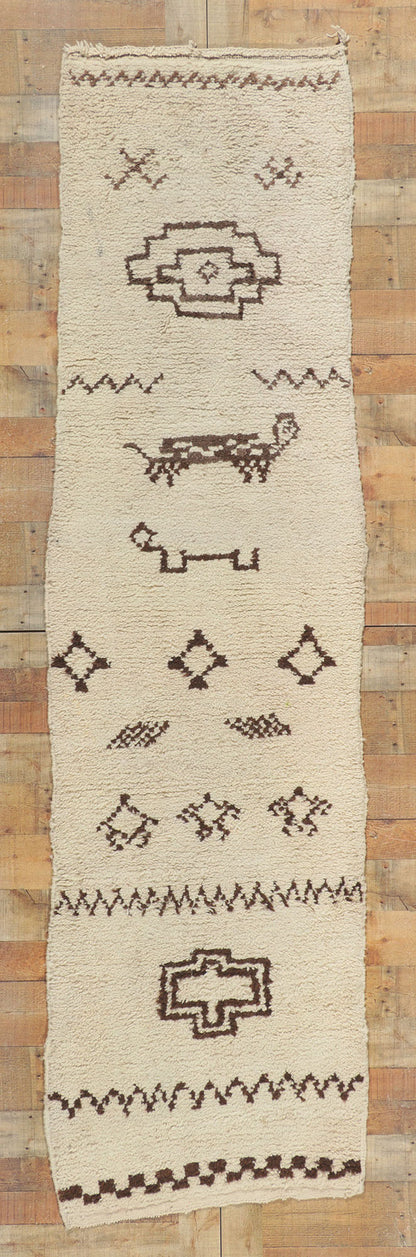 3 x 9 Vintage Moroccan Beni Ourain Runner 78389