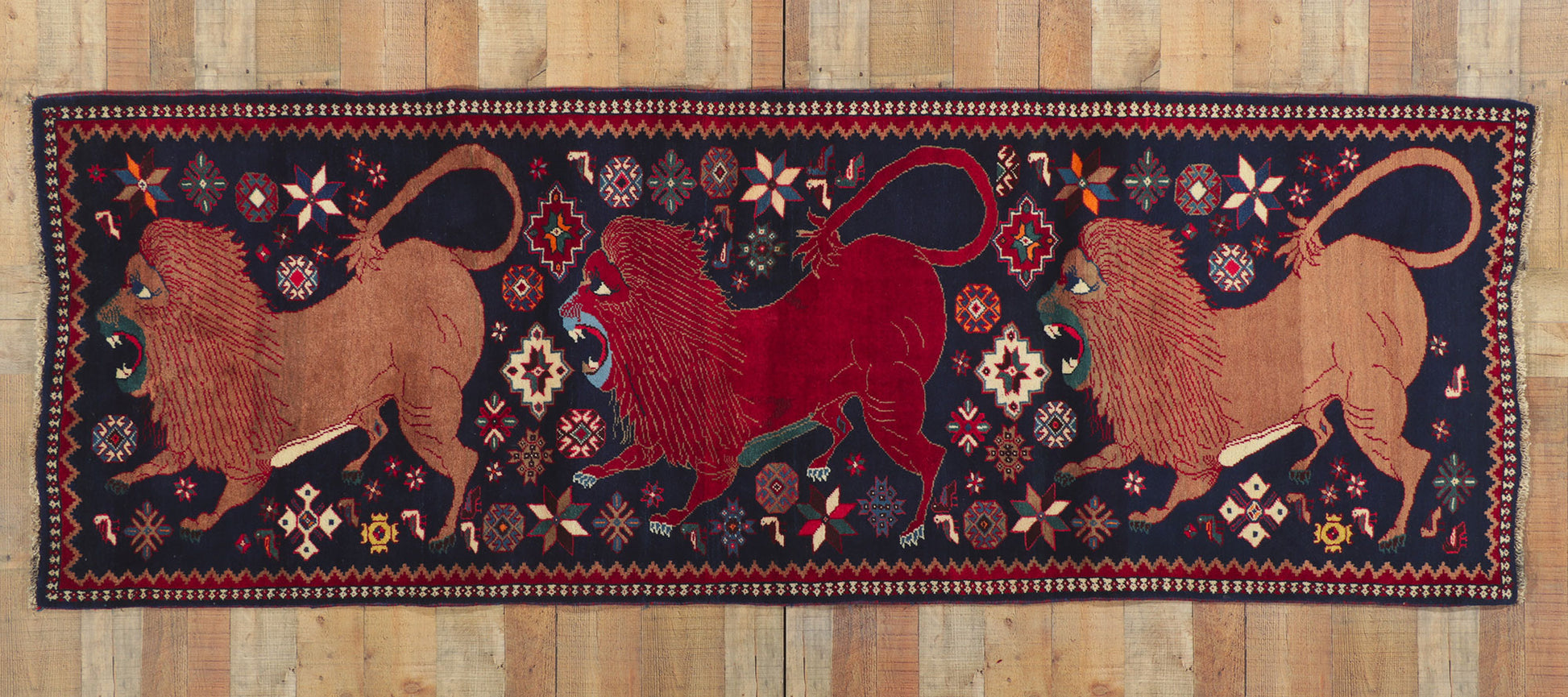 3 x 9 Vintage Persian Gabbeh Rug 61057
