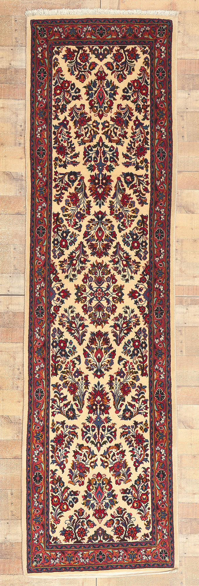 3 x 10 Vintage Persian Sarouk Rug 78634