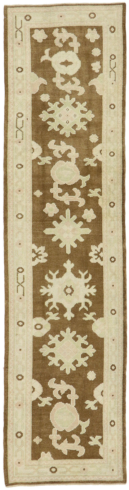 3 x 11 Earth-Tone Turkish Oushak Runner 52953