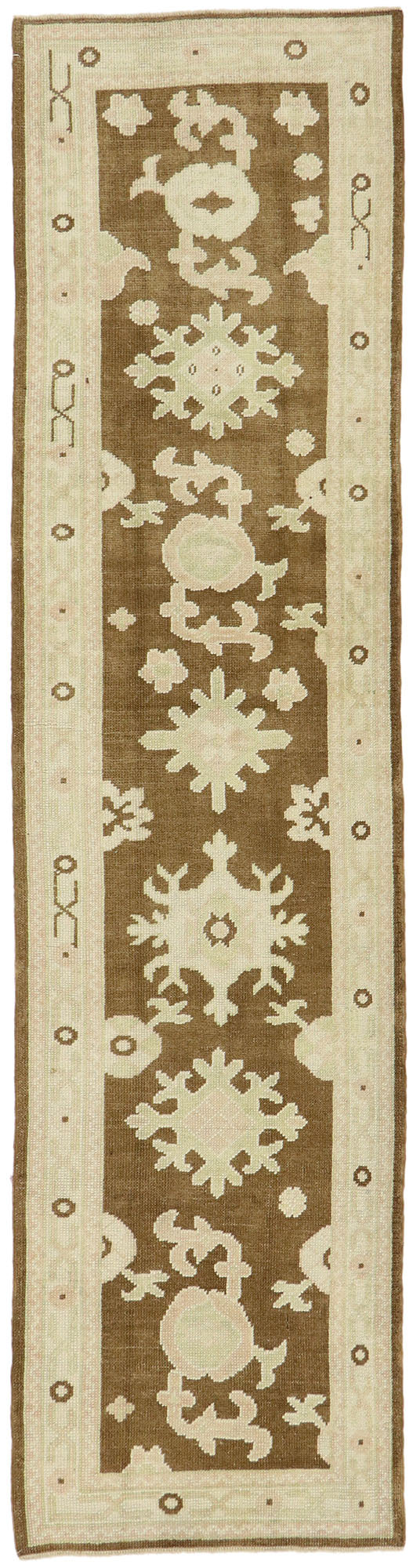 3 x 11 Earth-Tone Turkish Oushak Runner 52953