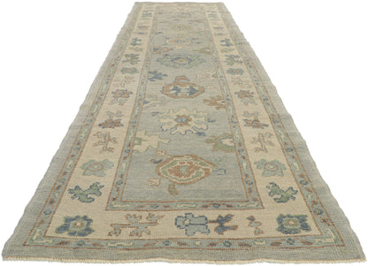 3 x 12 Light Blue Turkish Oushak Rug 53795