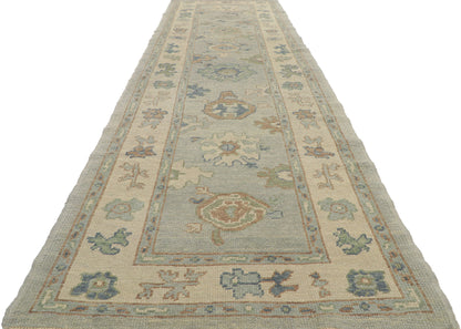 3 x 12 Light Blue Turkish Oushak Rug 53795