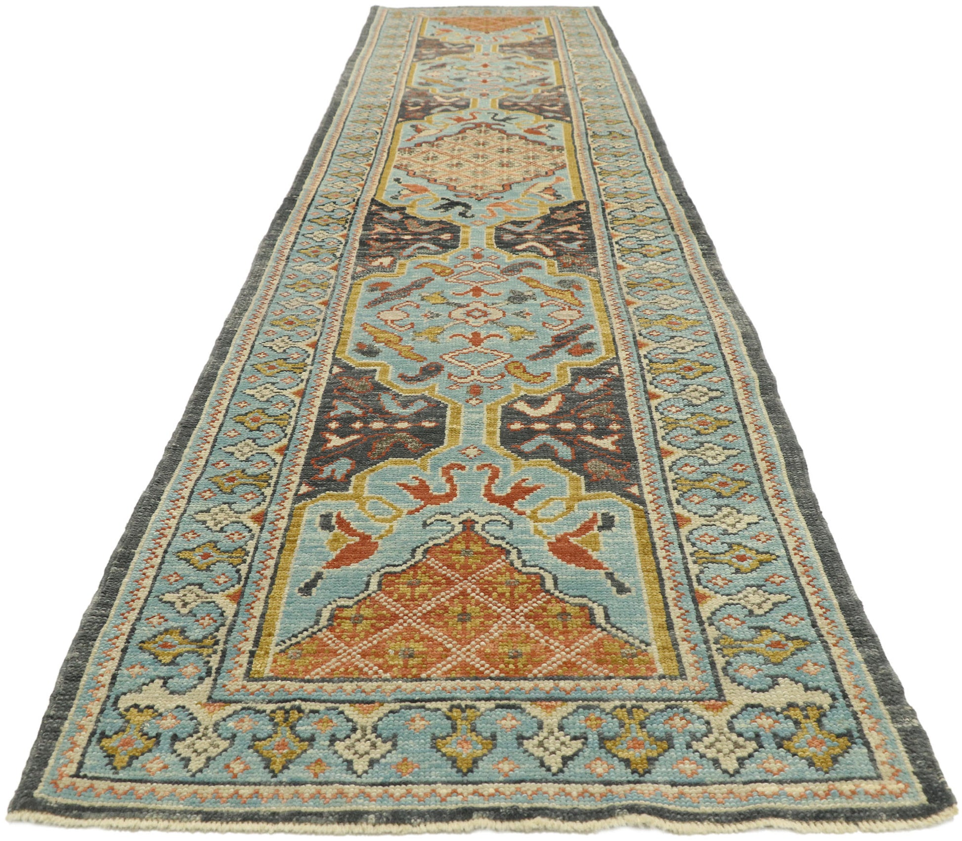 3 x 13 Colorful Turkish Oushak Runner 52825