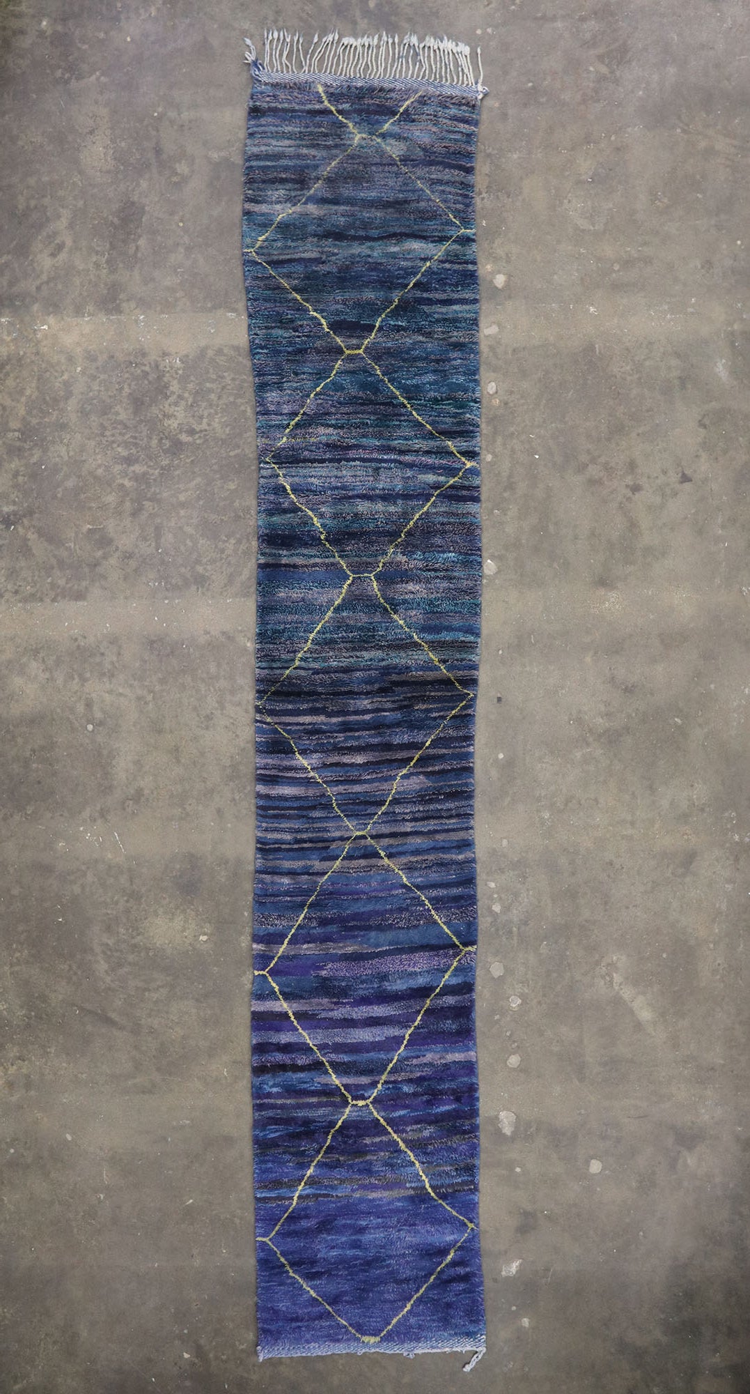 3 x 17 Long Blue Moroccan Runner 21135