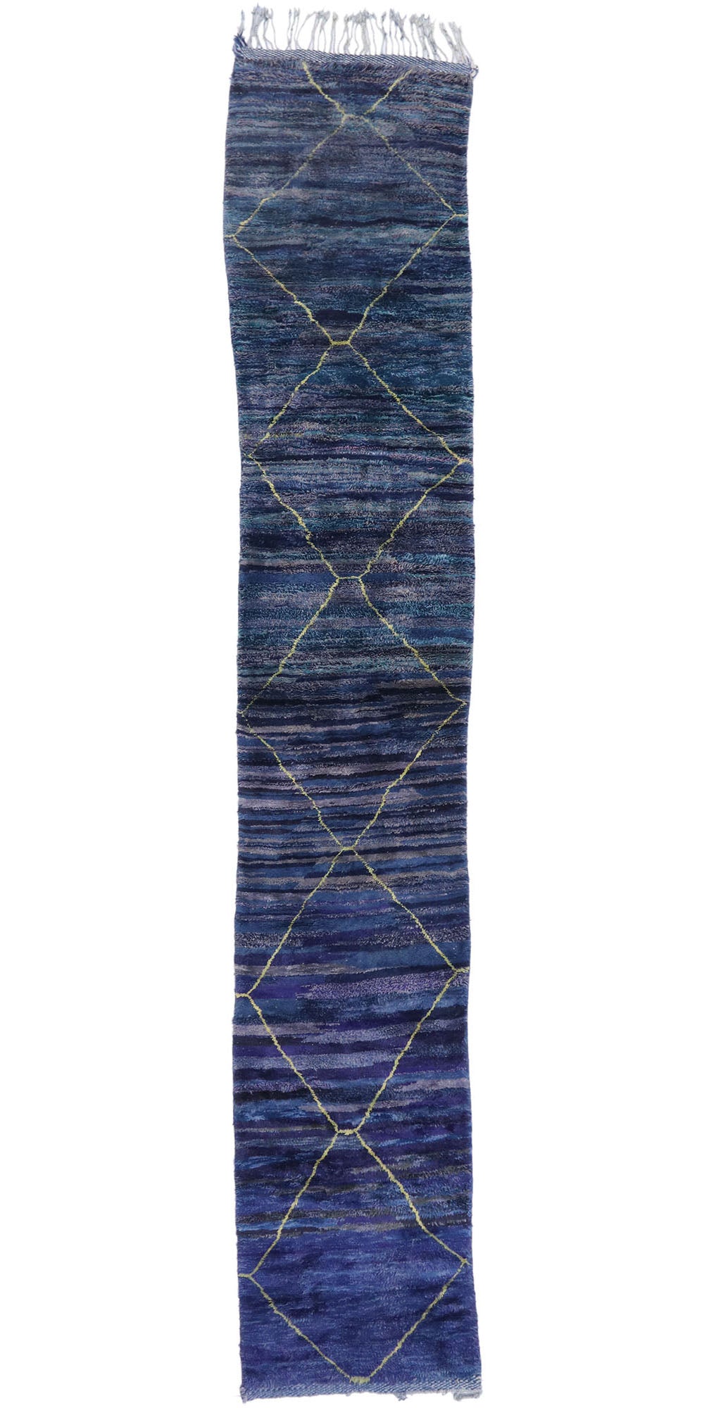3 x 17 Long Blue Moroccan Runner 21135