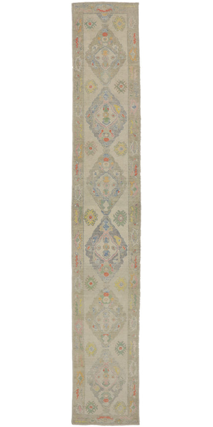 3 x 18 Colorful Turkish Oushak Runner 53591