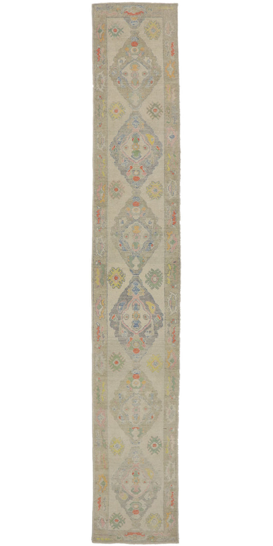 3 x 18 Colorful Turkish Oushak Runner 53591