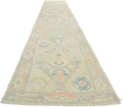 3 x 18 Modern Pastel Turkish Oushak Rug 53826