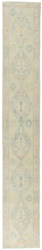 3 x 18 Modern Pastel Turkish Oushak Rug 53826