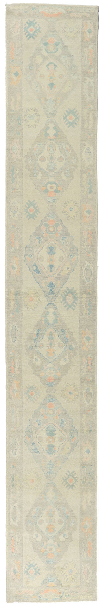 3 x 18 Modern Pastel Turkish Oushak Rug 53826