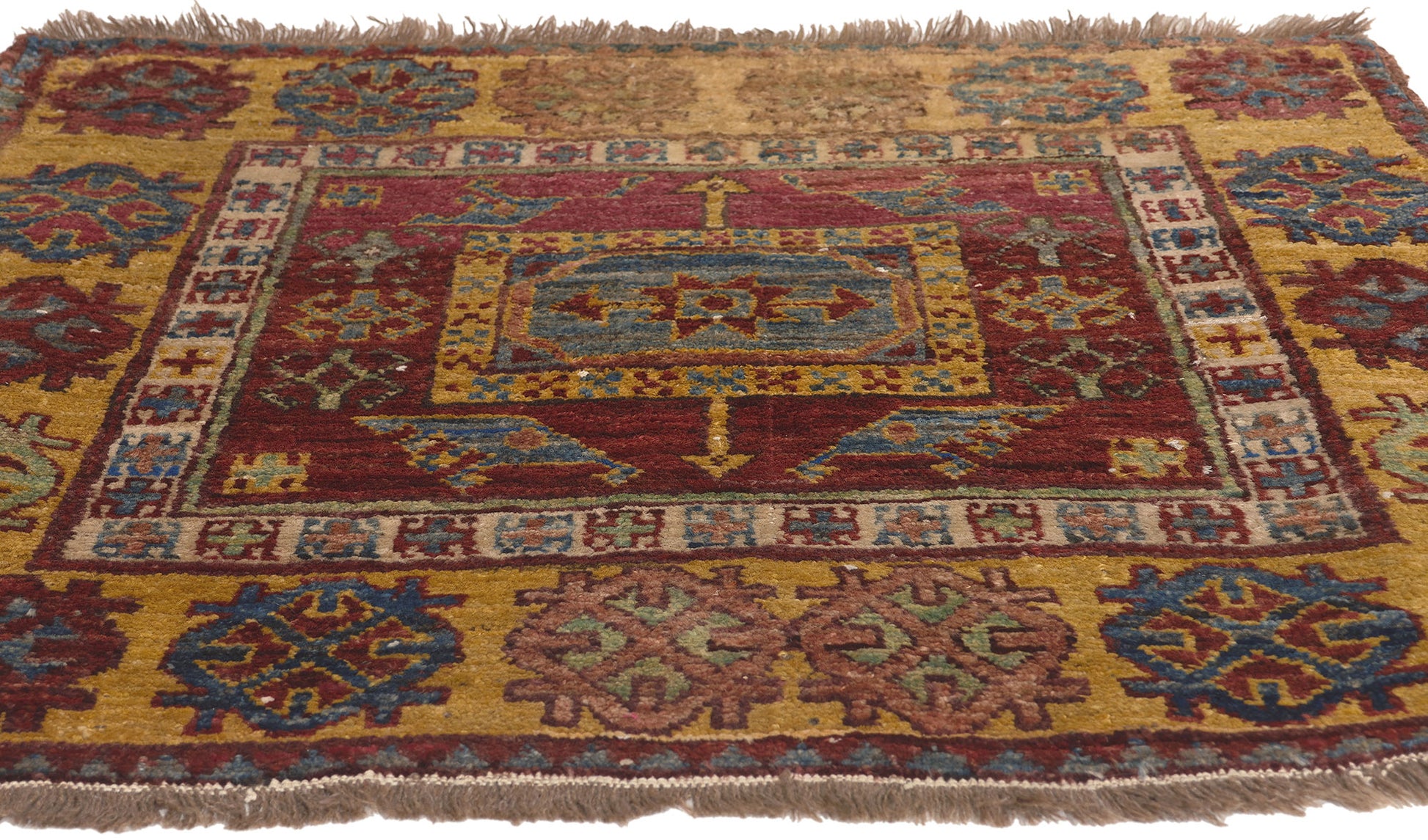 3 x 3 Antique Turkish Oushak Rug 78630