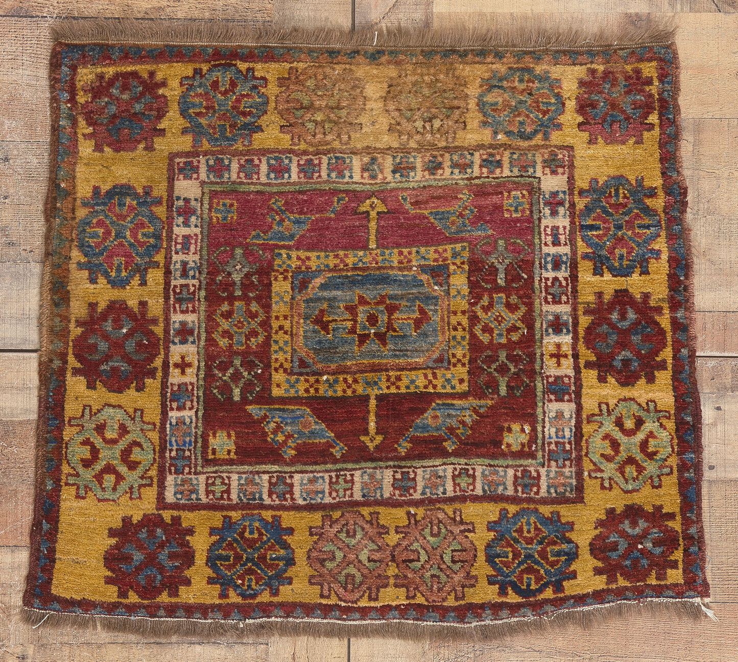 3 x 3 Antique Turkish Oushak Rug 78630