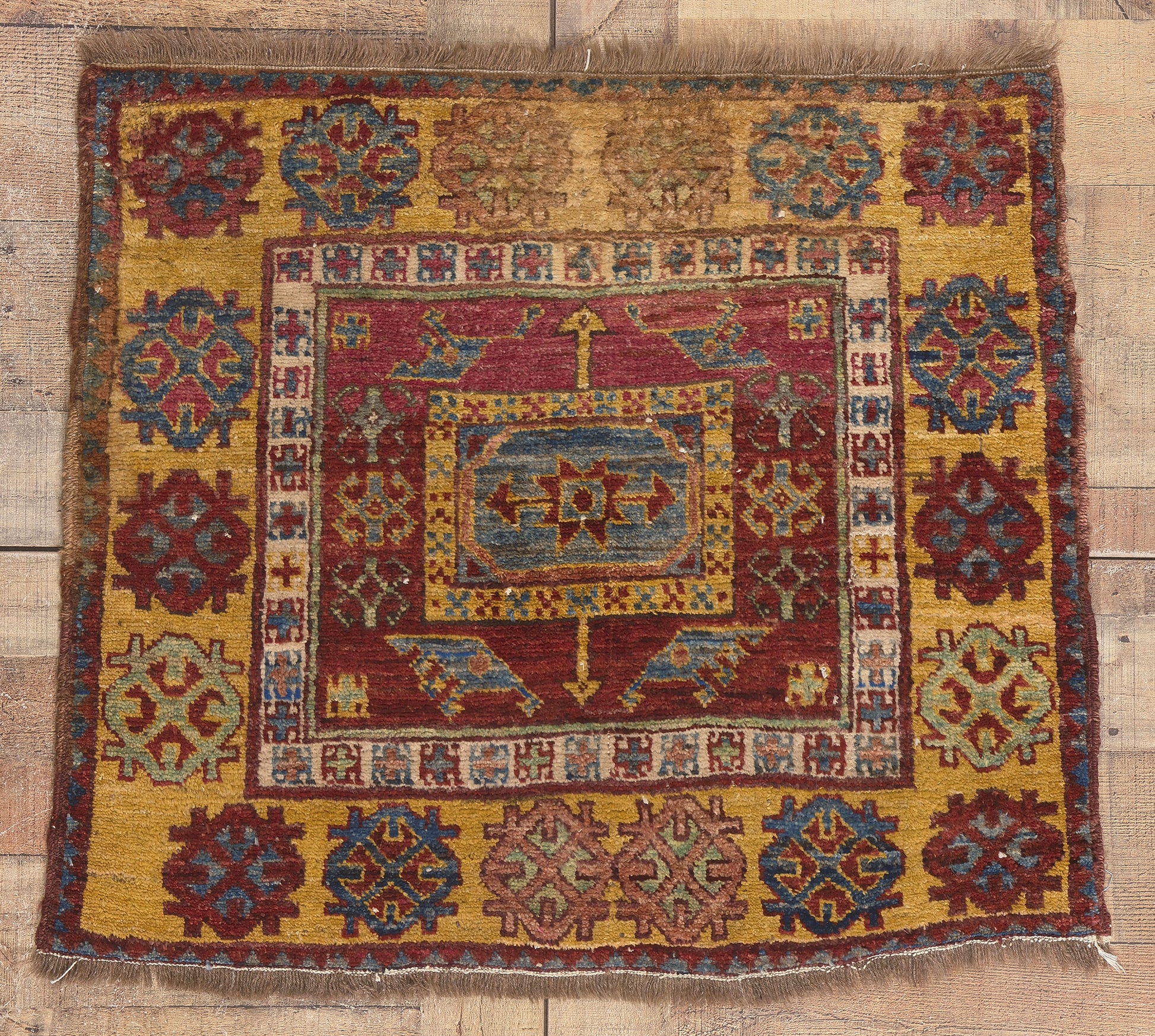 3 x 3 Antique Turkish Oushak Rug 78630